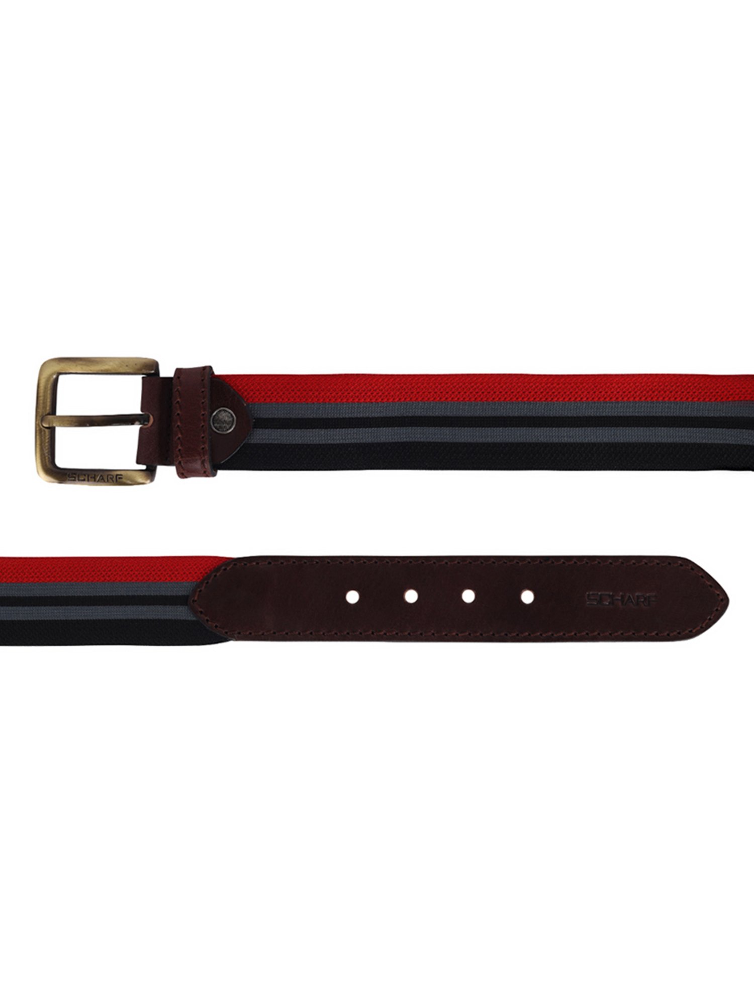 SCHARF Multicolor Twister Canvas Leather Casual Belt for Men