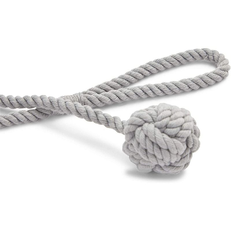 2-Pack Light Grey Cotton Window Curtain Tiebacks Tie Back, 20" Holdbacks Rope for Drapes