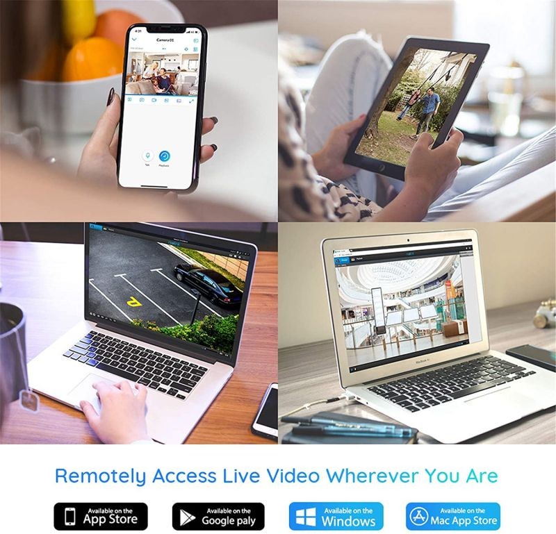 Wireless Camera WiFi Smart Home Camera Night Vision 2 Way Audio 1080P Control with Your Phone with 24/7 Live Video