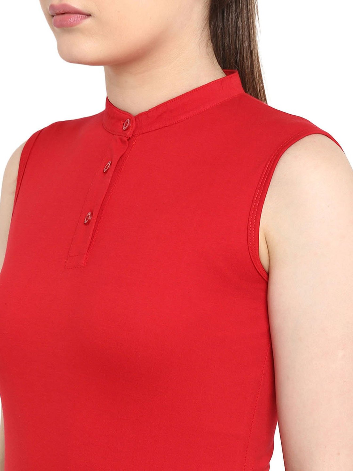 Appulse Red Cotton Slim Fit T-Shirt