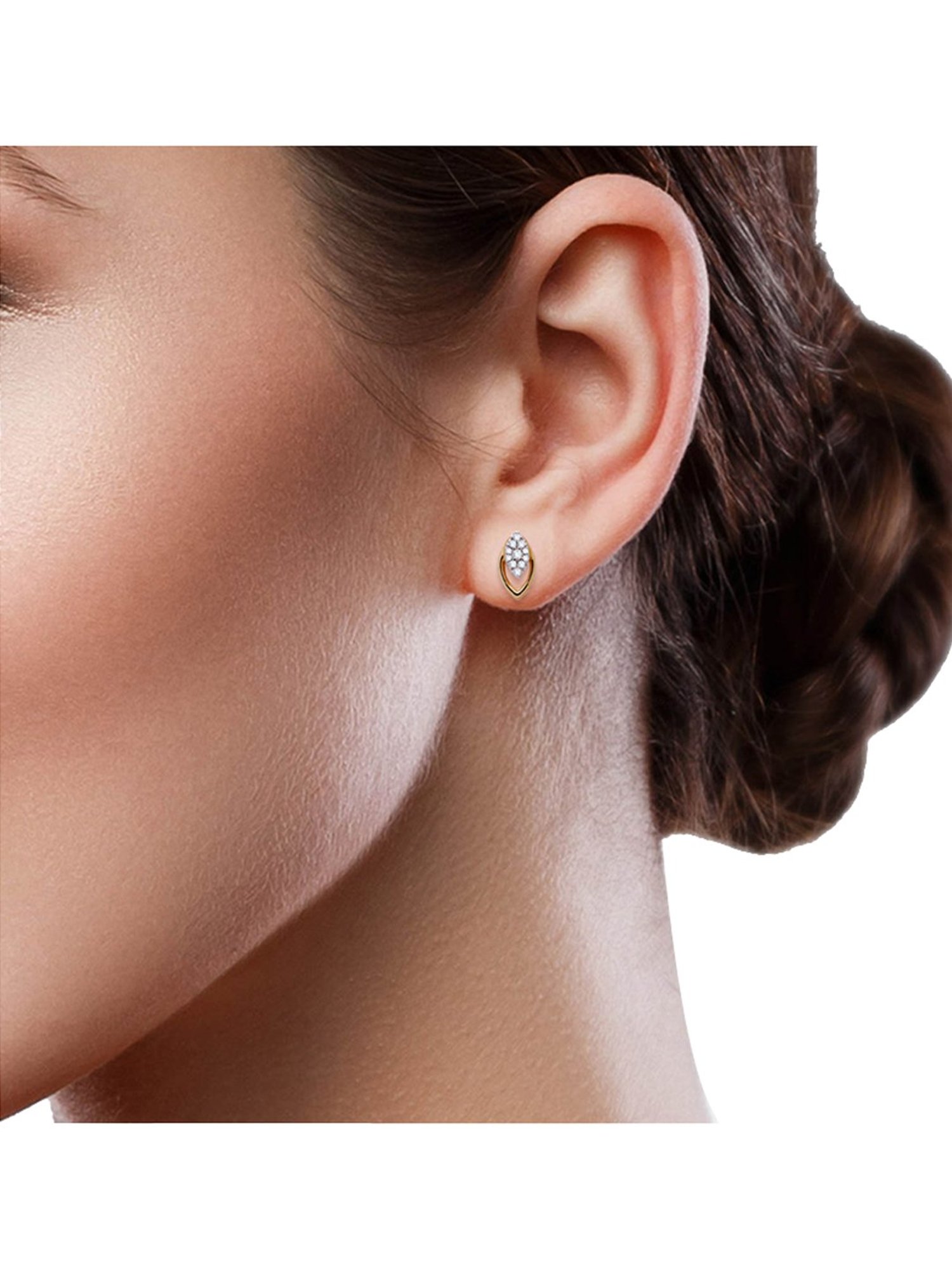 Waman Hari Pethe Jewellers 18k Rose Gold & Diamond Earrings for Women