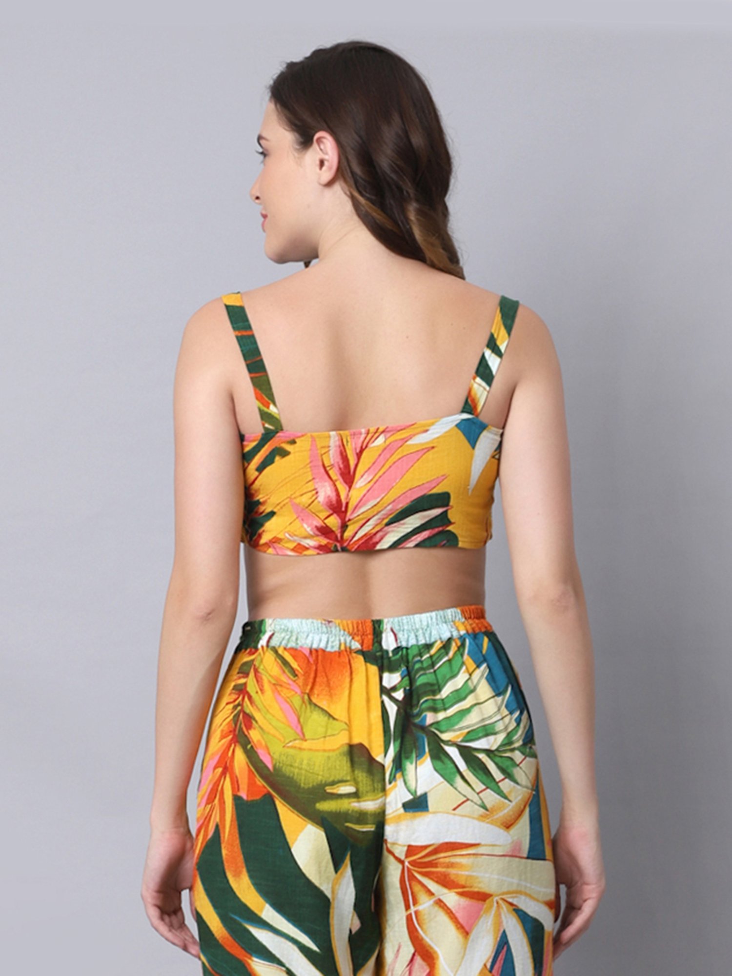 Erotissch Yellow Printed Beachwear Top