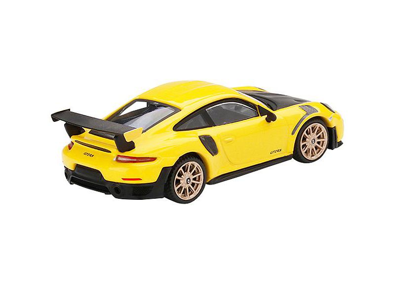 Porsche 911 GT2 RS Racing Yellow with Gold Wheels Limited Edition to 2400 pieces Worldwide 1/64 Diecast Model Car by True Scale Miniatures
