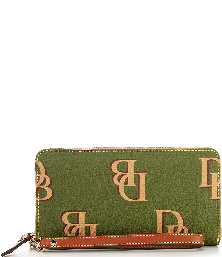 Dooney & Bourke Signature Monogrammed Collection Large Zip Around Wristlet