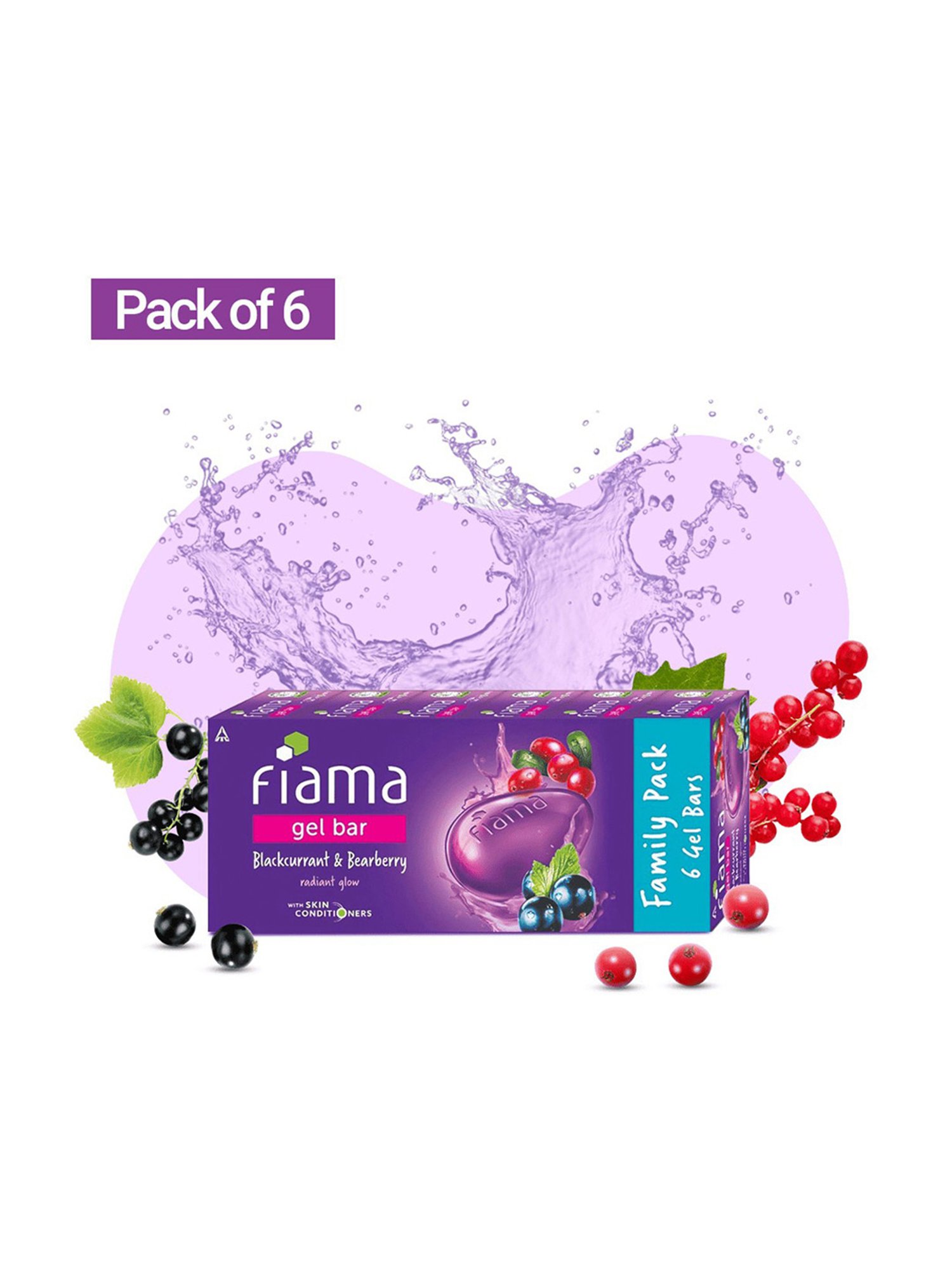 Fiama Blackcurrant & Bearberry Gel Bar - Pack of 6