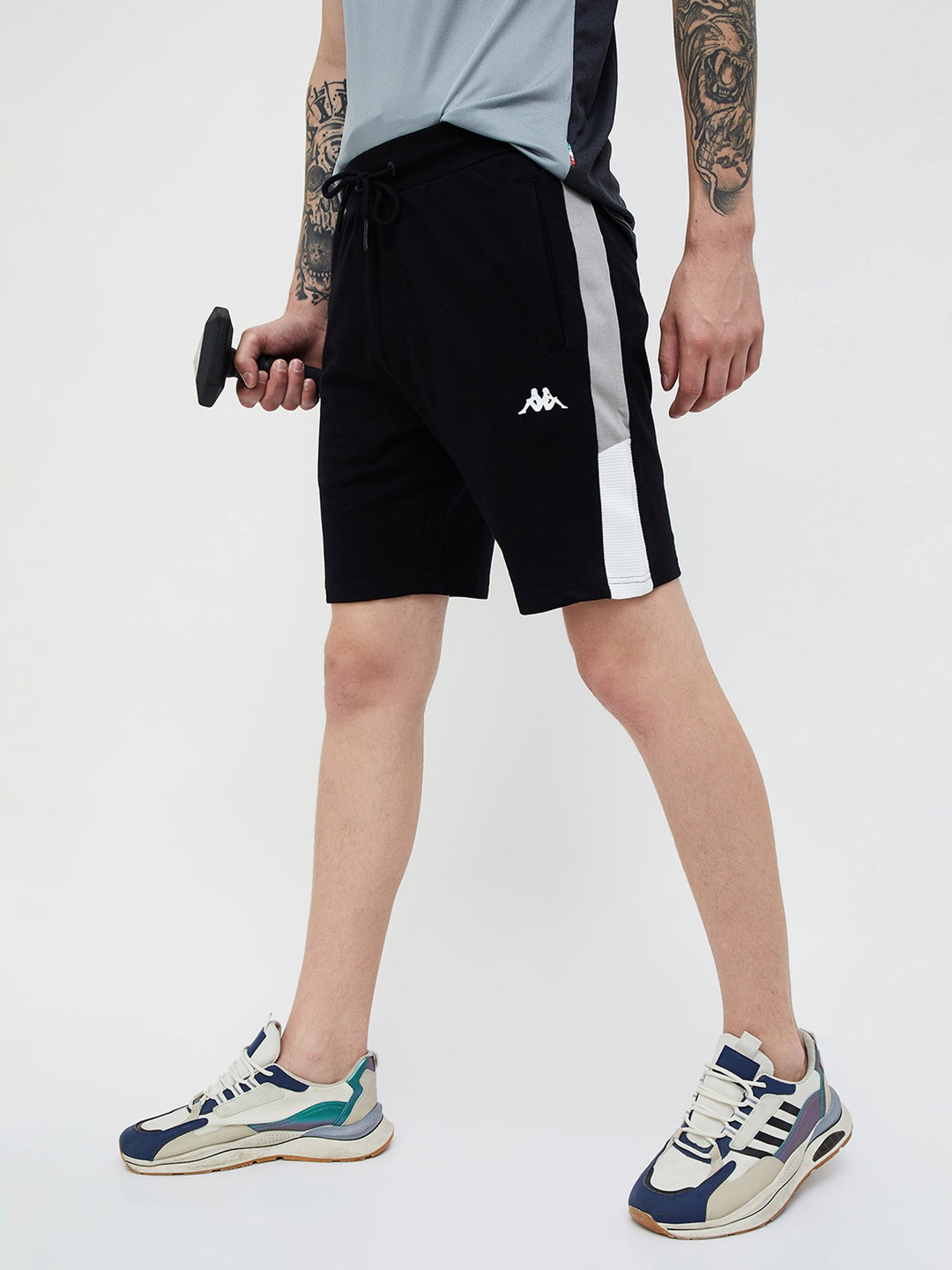 KAPPA Black Regular Fit Sports Shorts