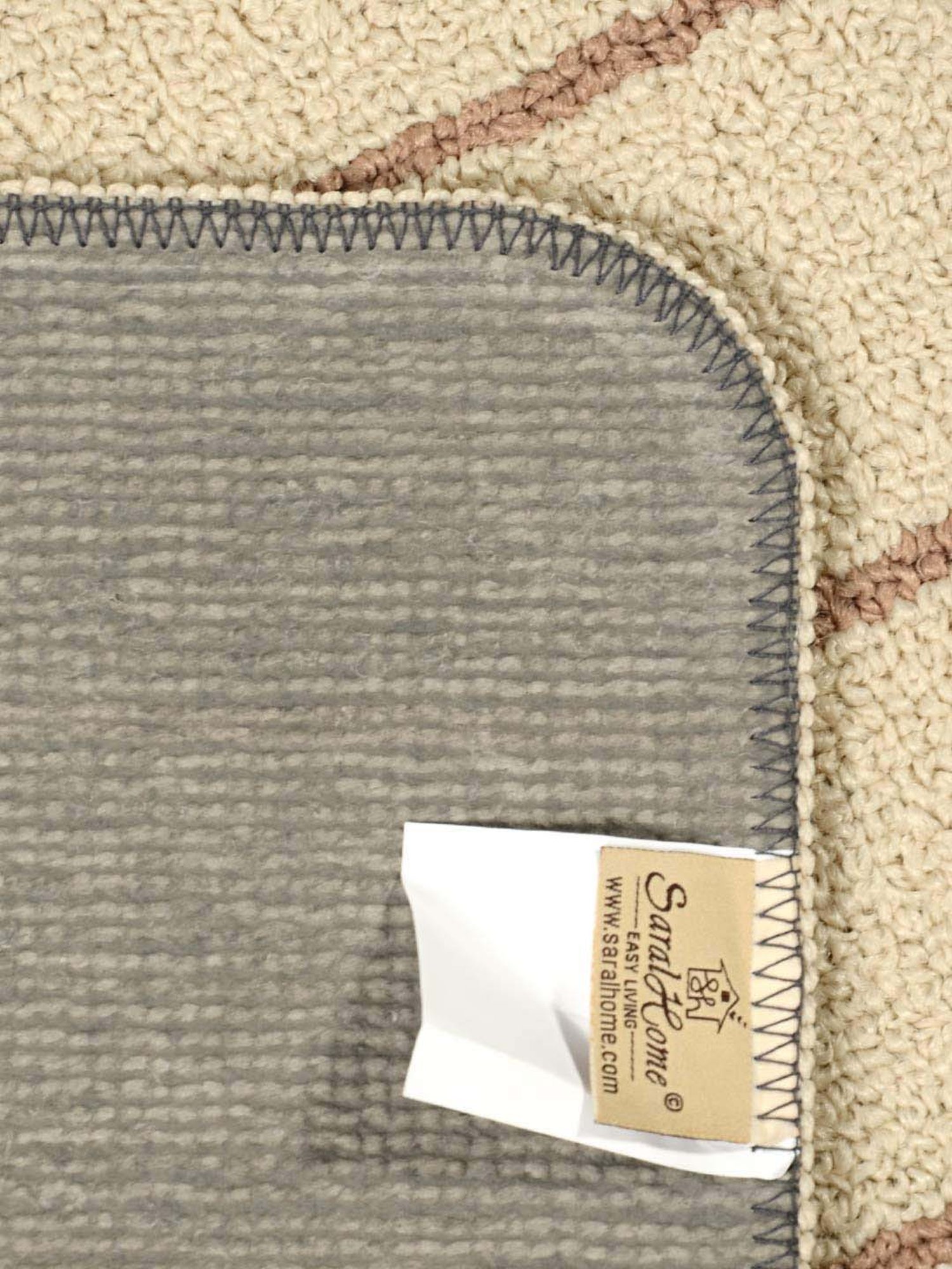 Saral Home Beige & Brown Polyester Runner - Set of 1