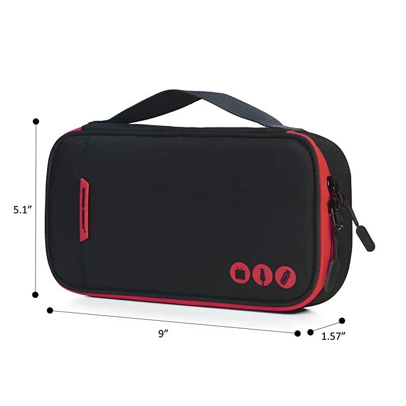 Electronic Organizer Travel Cable Organizer Bag Portable Electronic Accessories Bag for Cable USB Black