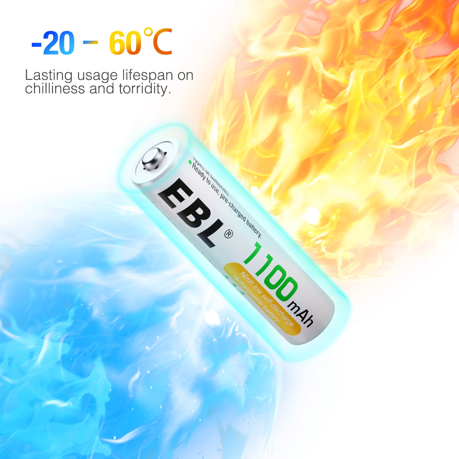 EBL 8pcs AAA Ni-MH Rechargeable 1100mAh Batteries + Battery Charger for AA/AAA Batteries with 808U Battery Charger Build-in Dual USB Charging Ports