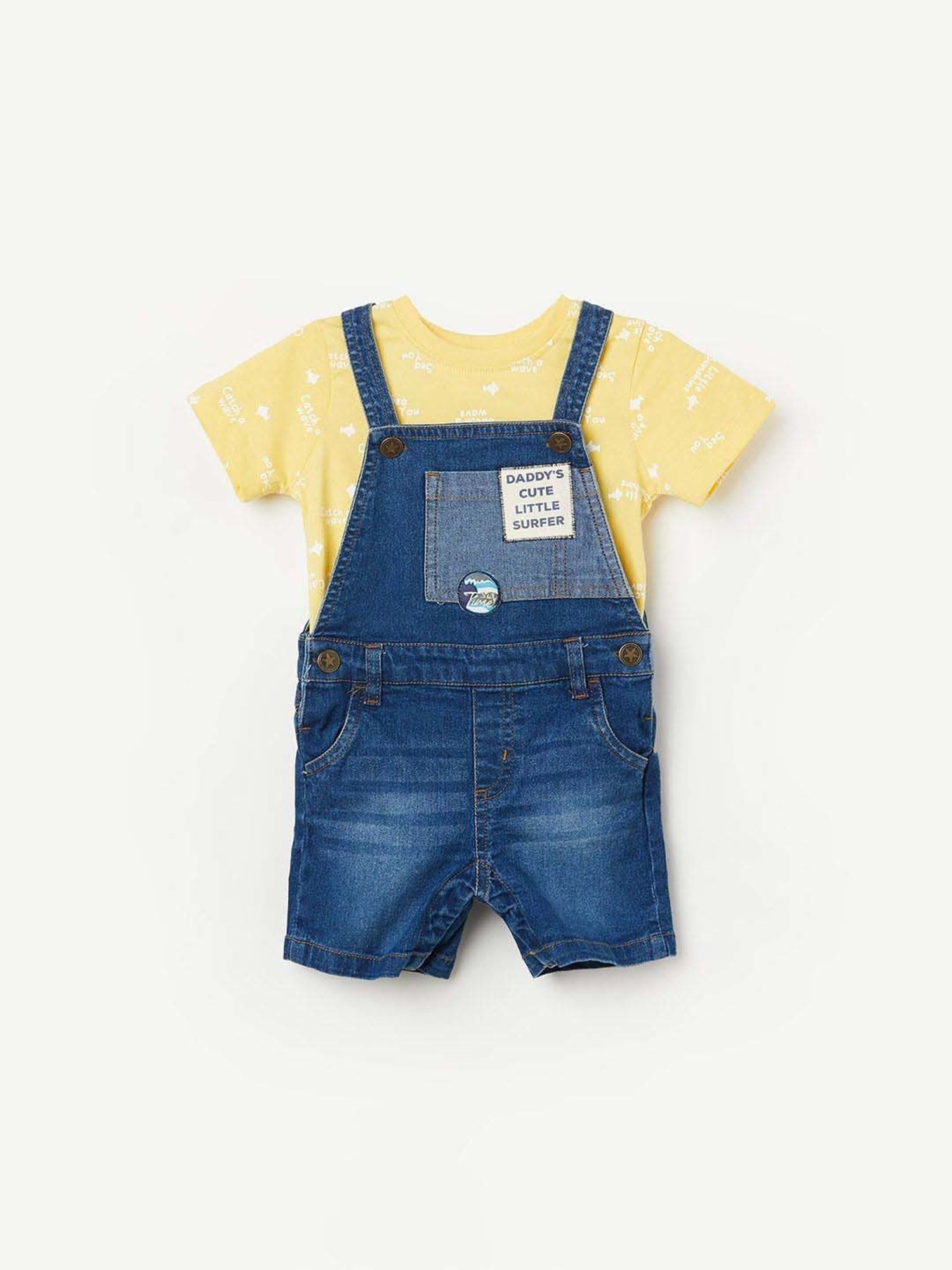 Juniors by Lifestyle Kids Mid Blue Cotton Casual Coordinate Set