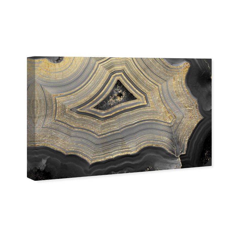 24" x 36" Dubbio Geode Abstract Unframed Canvas Wall Art in Gold - Oliver Gal