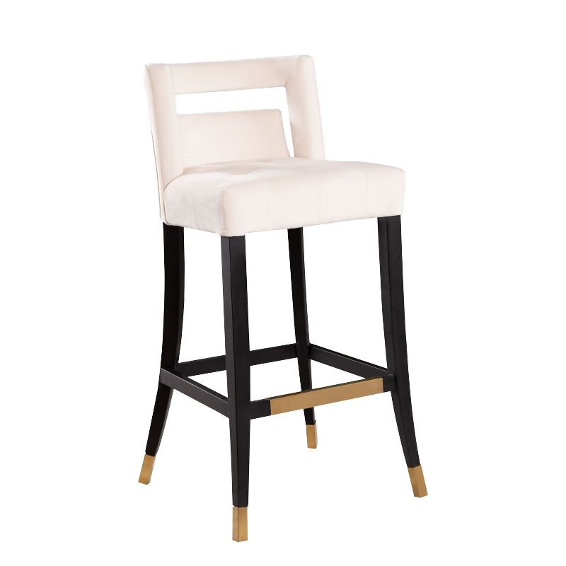 Jolene Velvet Barstool Ivory - Abbyson Living
