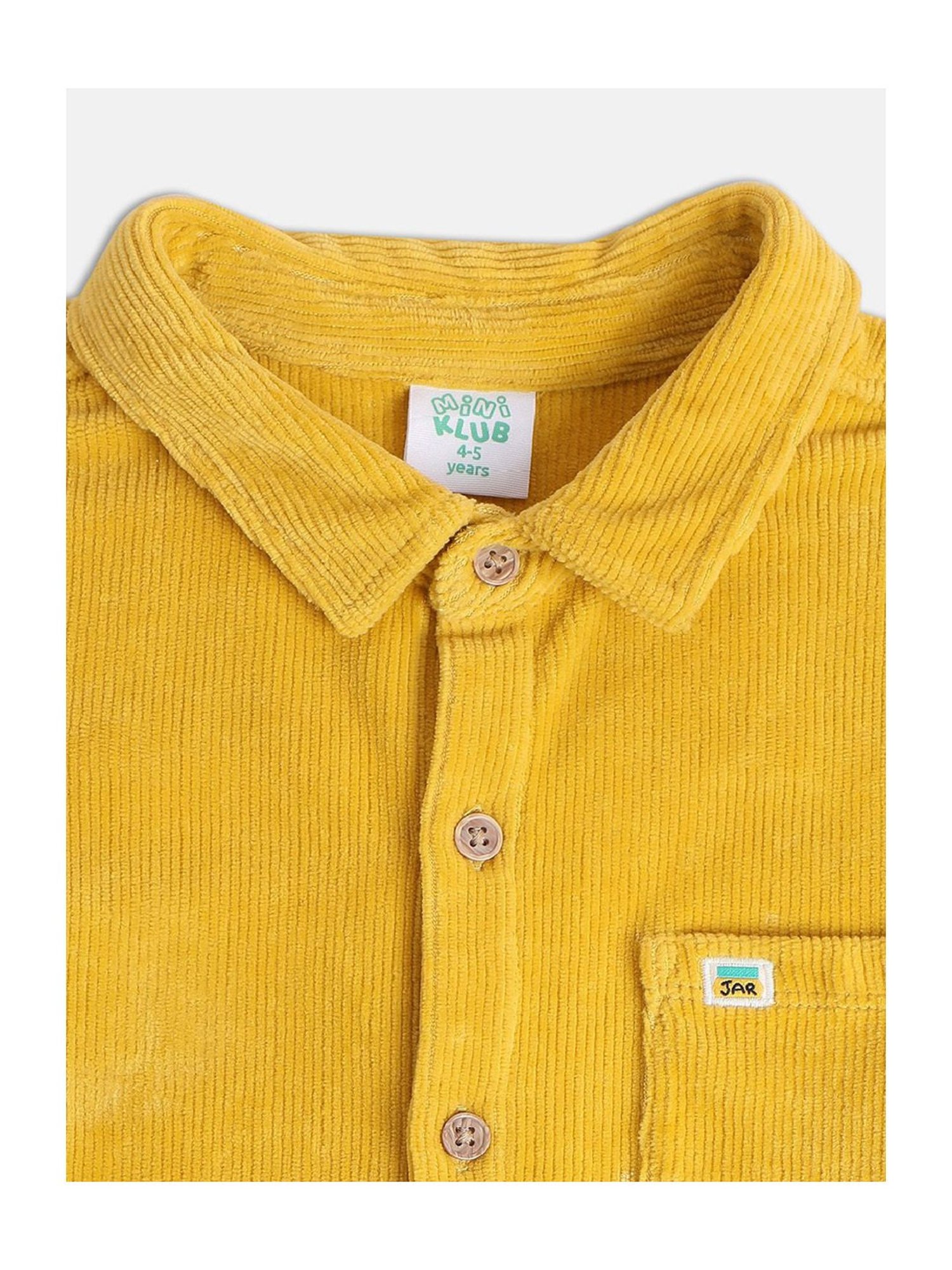MINIKLUB Kids Yellow Solid Full Sleeves Shirt