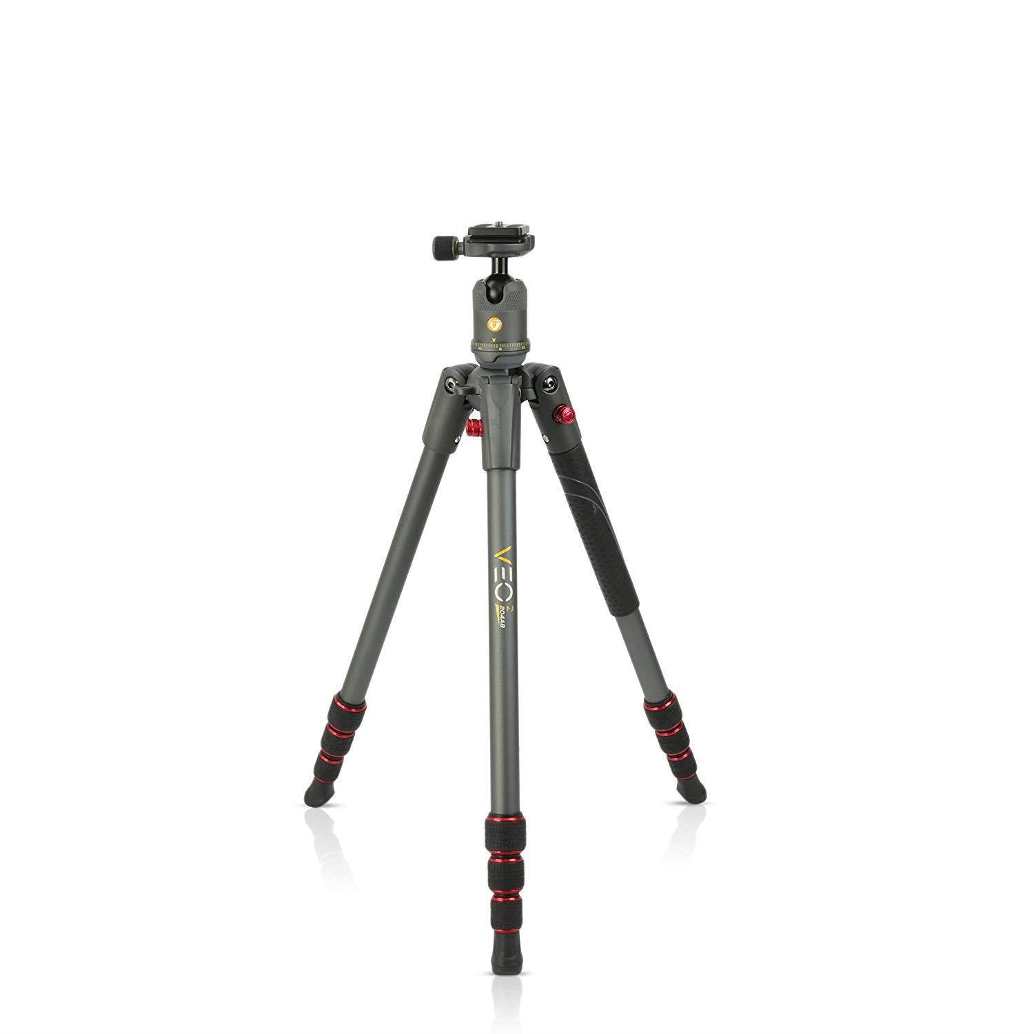 Vanguard VEO 2 204AB Red Aluminum Travel Tripod with VEO 2 BH-45 Ball Head for Sony, Nikon, Canon, Fujifilm Mirrorless, Compact System Camera (CSC), DSLR