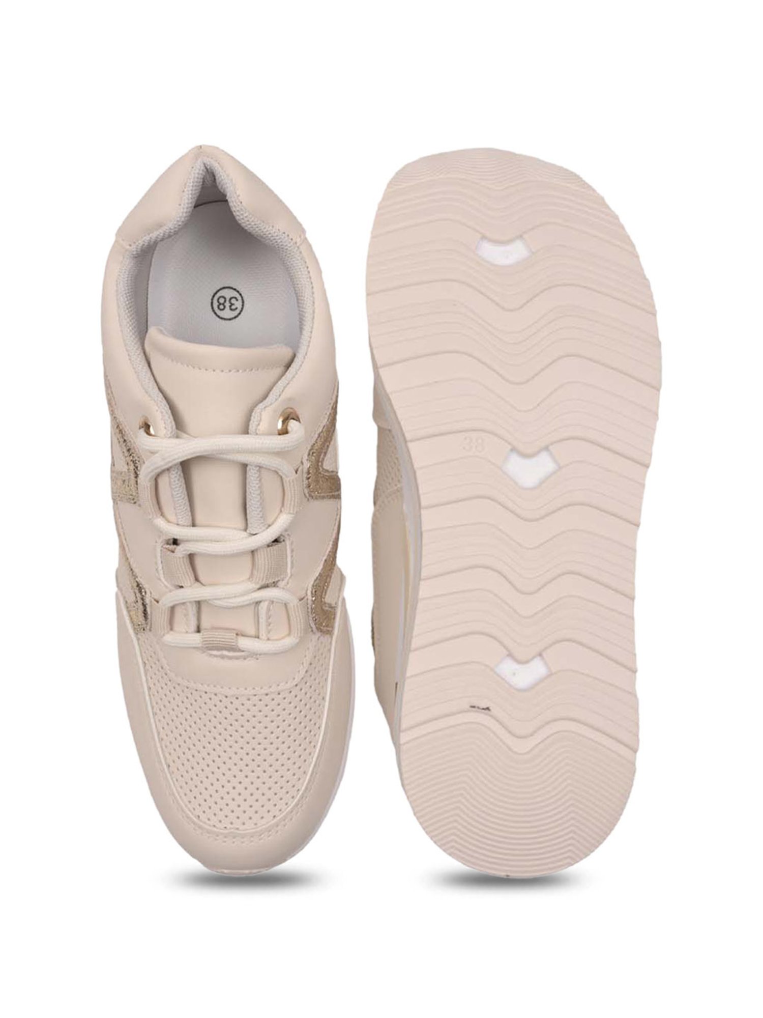 Jove Women's Beige Casual Sneakers