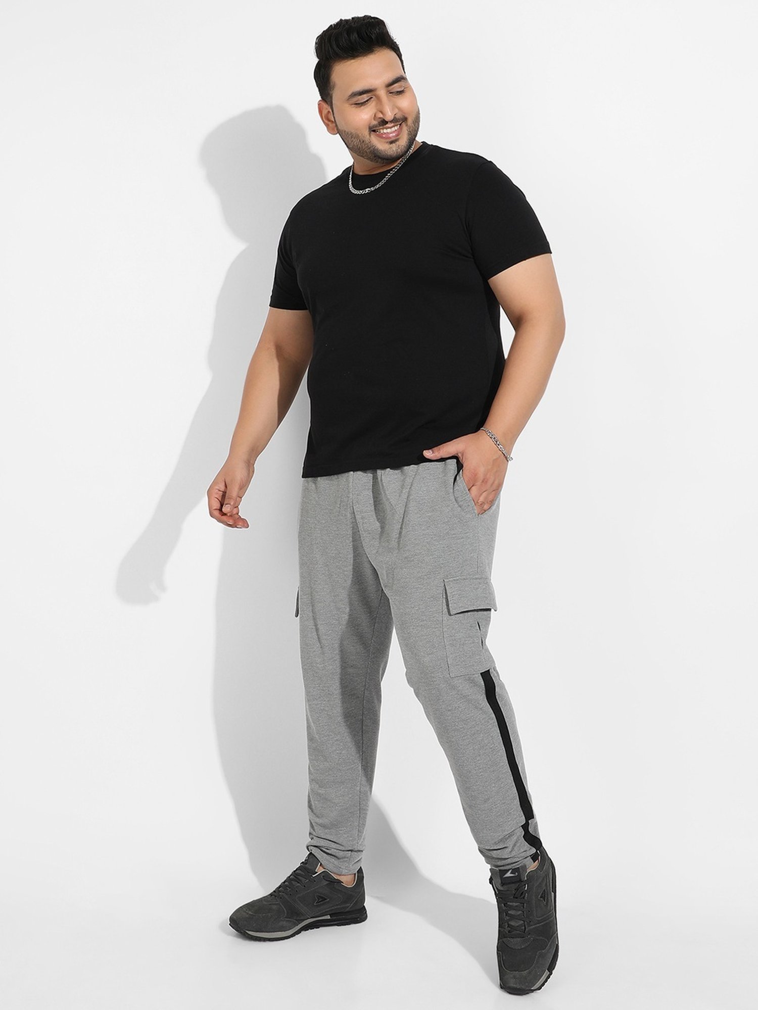 Instafab Plus Grey Regular fit Plus Size Joggers