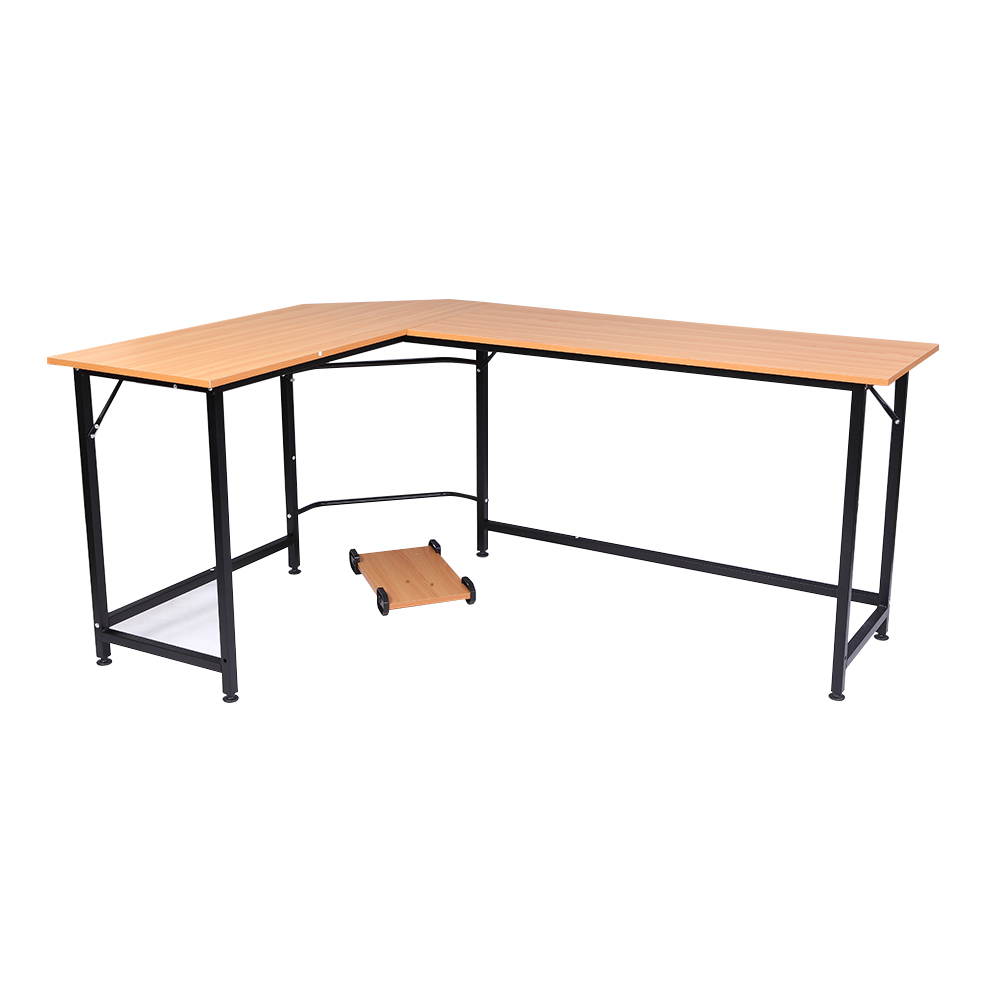 L-Shape Gaming Table Corner Computer Desk PC Table Workstation with Cpu Stand