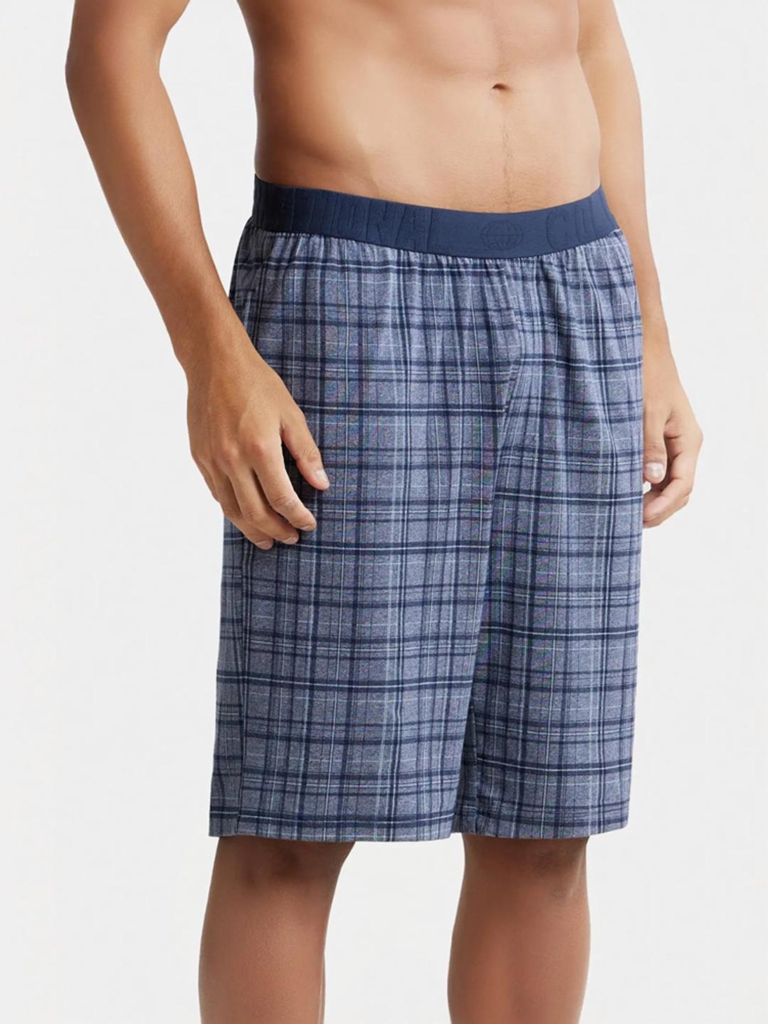 Jockey IM02 Blue Tencel Micro Modal Cotton Elastane Stretch Shorts with Side Pocket