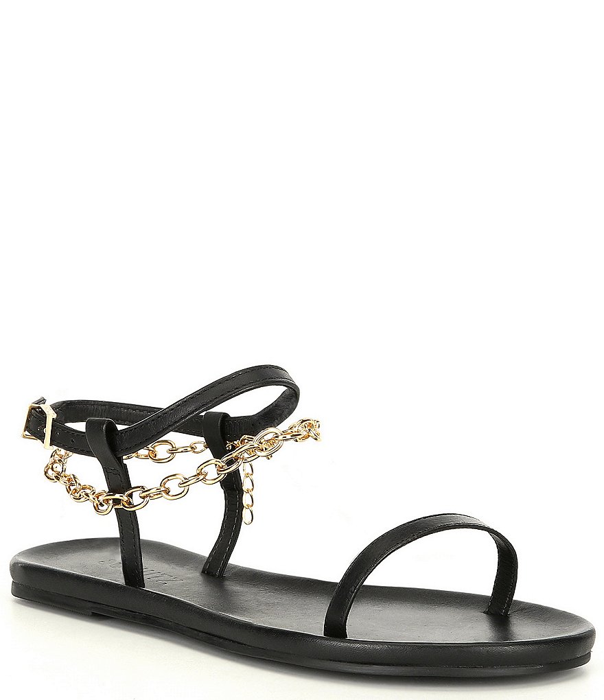 Schutz Celyna Leather Chain Detail Sandals