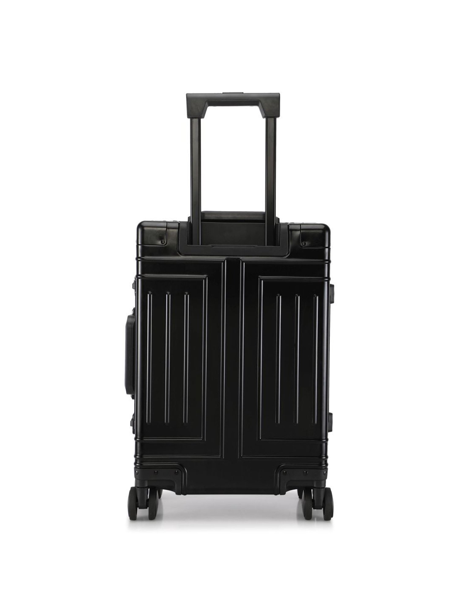 Perquisite Aluminium Trolly Black Textured Hard Cabin Bag - 56 cm