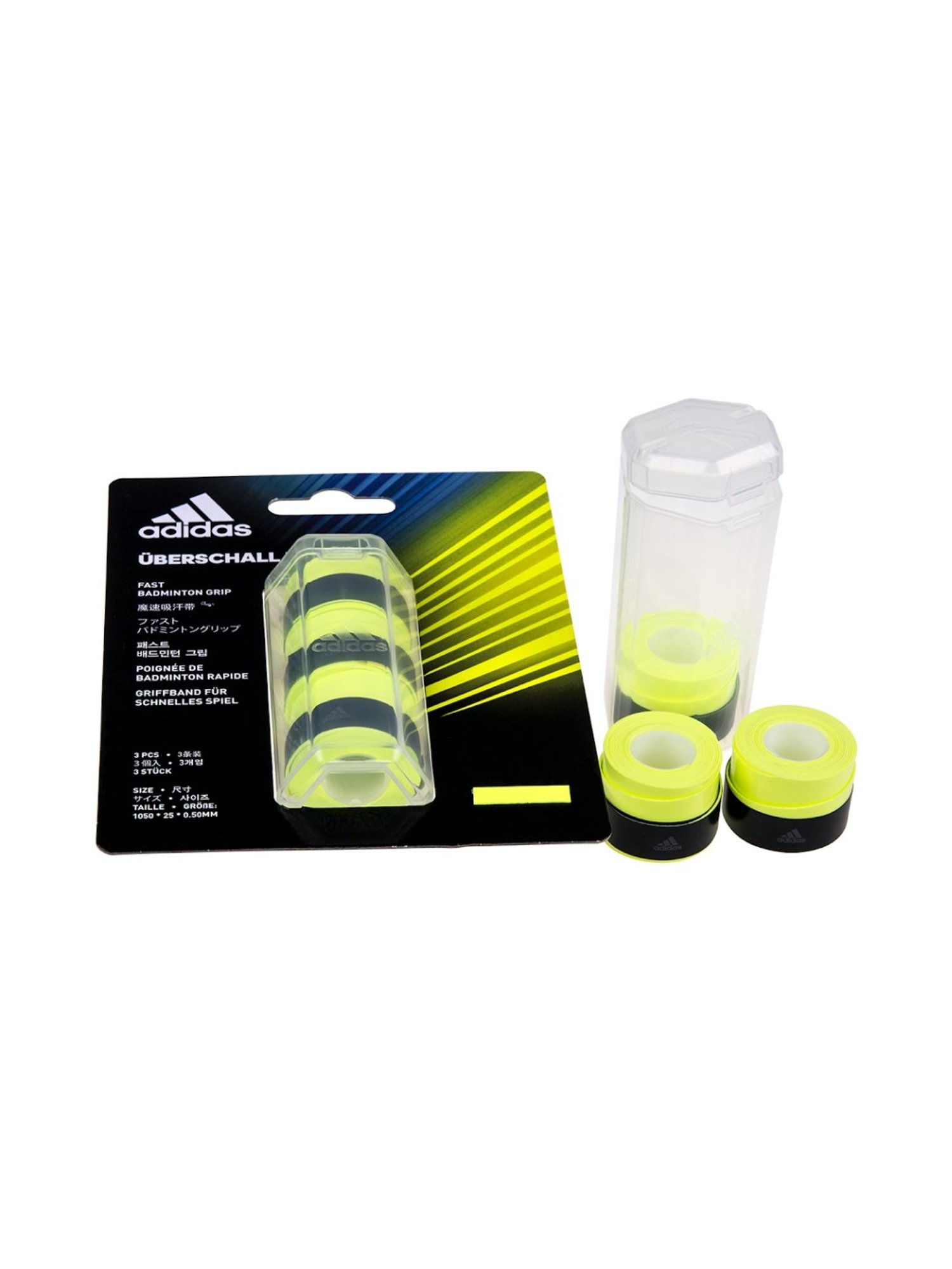 Adidas Uberschall F5 Solar Yellow Badminton Racquet Overgrips (Pack of 3)