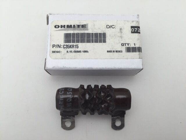 C35KR15 Ohmite, 35 Watt 0.15 Ohm 10%, Wirewound (Vitreous Enamel) Resistor