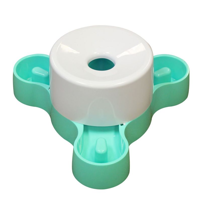 Dog Feeder by Fluffy Paws Auto Dog Food Smart Tri-Feeder - Green (Dimension 14" x 6")