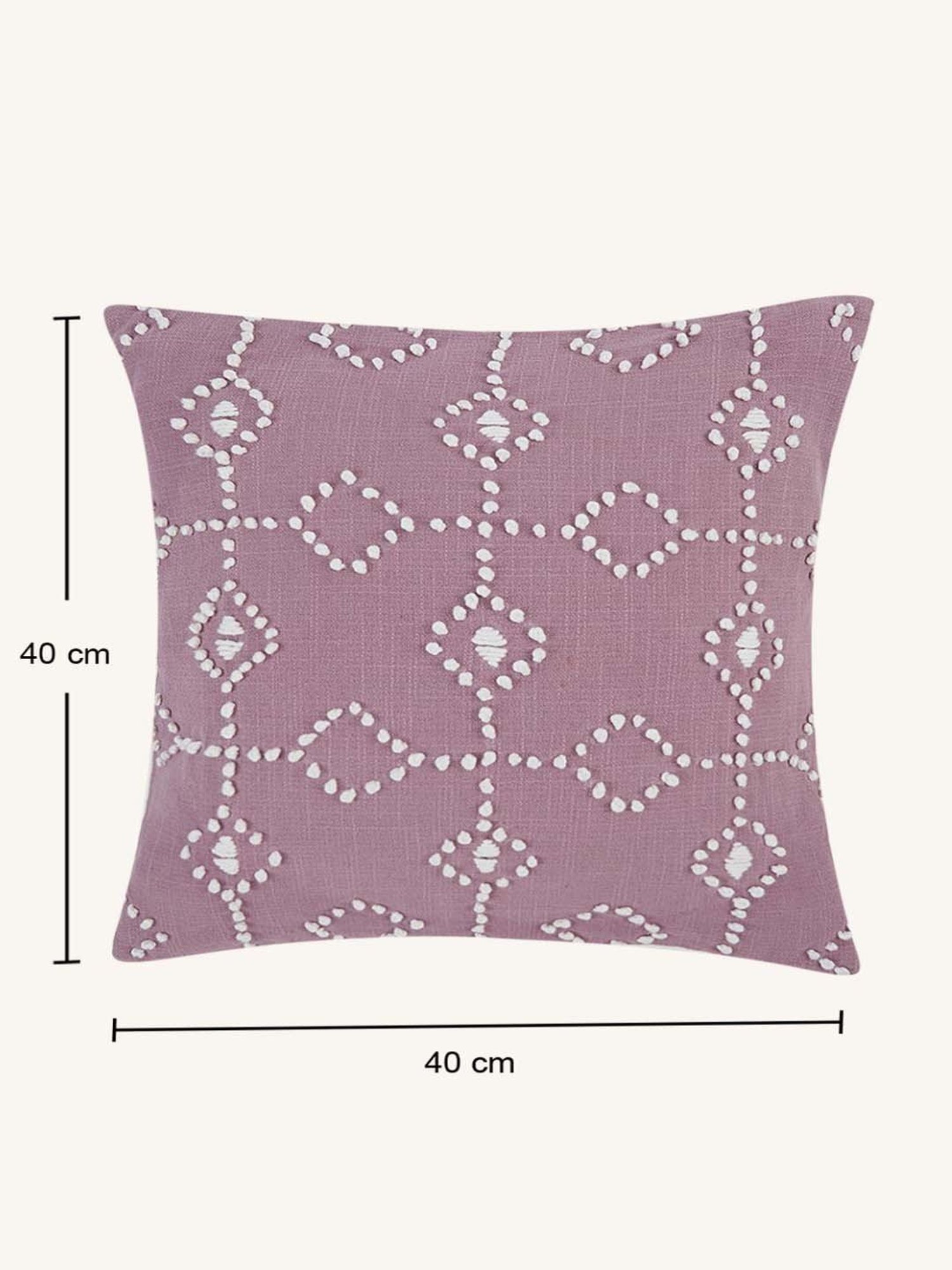 Living Scapes by Pantaloons Purple Cotton Cushion Cover