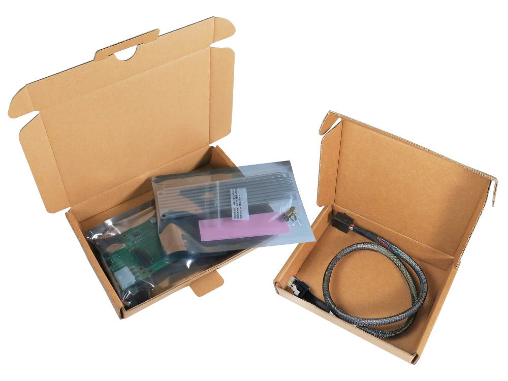 Innocard Mini SAS HD to M.2 / M.3 (NF1) Adapter with SSD heat sink with Mini SAS HD (SFF-8643) to Slimline SAS (SFF-8654) Cable KIT