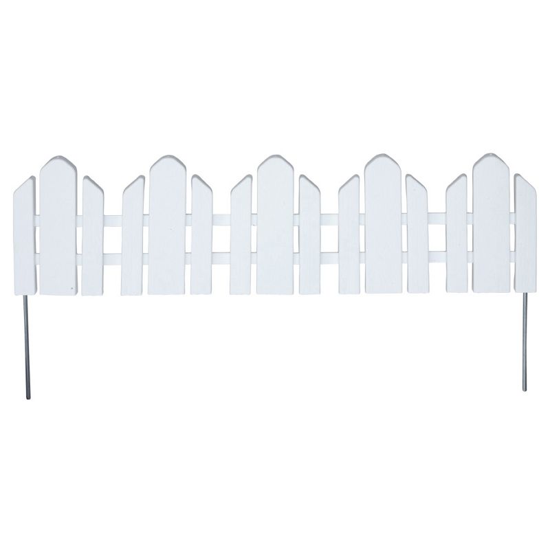 22' Dackers Lawn Border Adirondack Style Flexible Fencing, 22" Sections, 12 Pc - White - Emsco