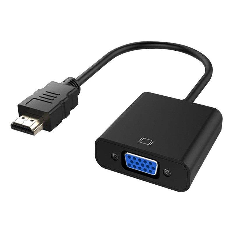 Black HDMI to VGA Adapter Digital to Analog Audio Converter M/F Video Cable for Xbox 360 PS3 PS4 PC Laptop TV Box to Projector