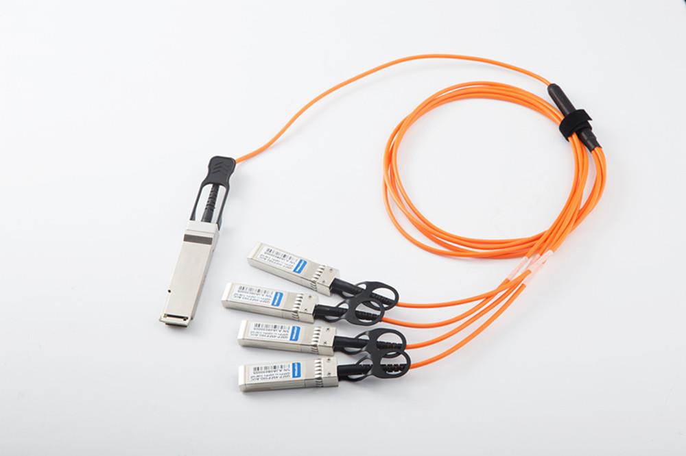 20m(65.62ft) Cisco QSFP-4SFP25G-AOC20M Compatible 100G QSFP28 to 4x25G SFP28 Breakout Active Optical Cable
