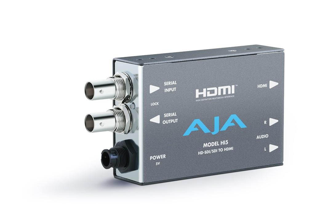 AJA Hi5 HD-SDI/SDI to HDMI Converter (10-bit video+8 channels of embedded audio)