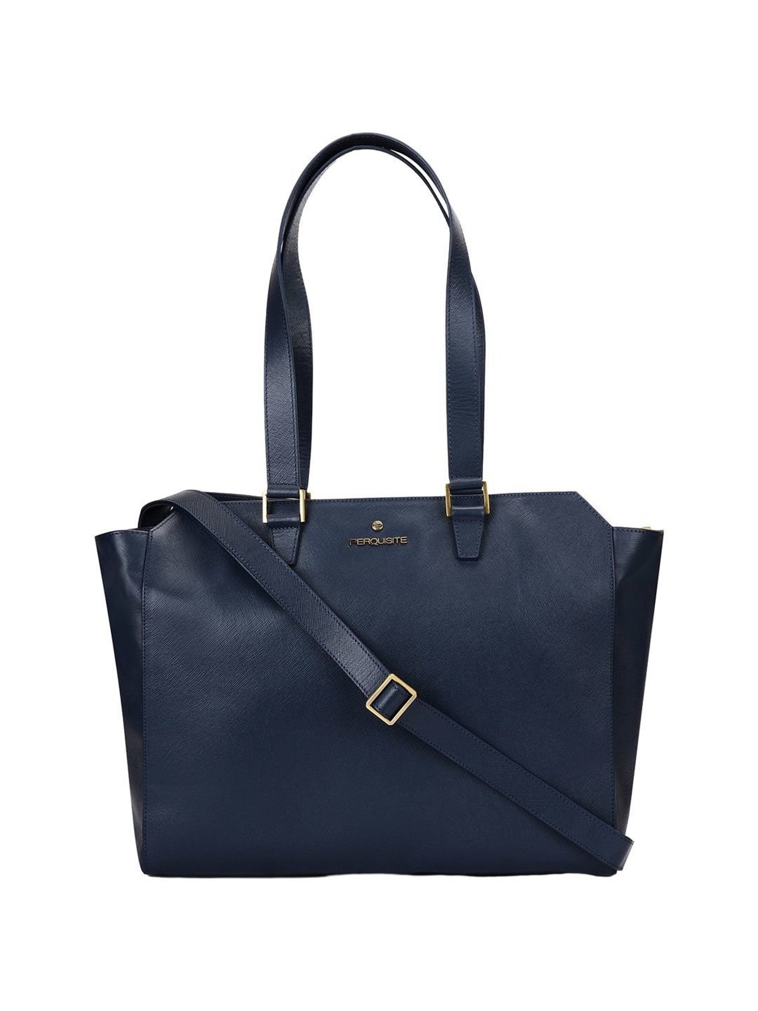 PERQUISITE THE SHERYL Blue Solid Medium Tote Handbag