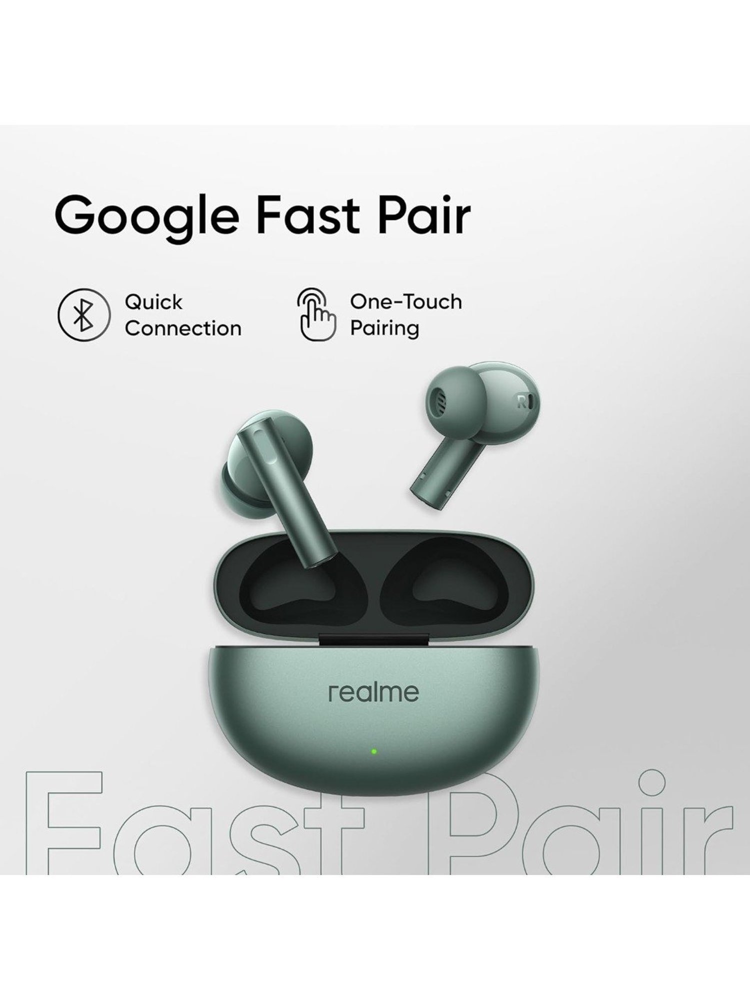 Realme Buds Air 6 In Ear BT Earbuds with 40Hrs Playtime (Forest Green, True Wireless)