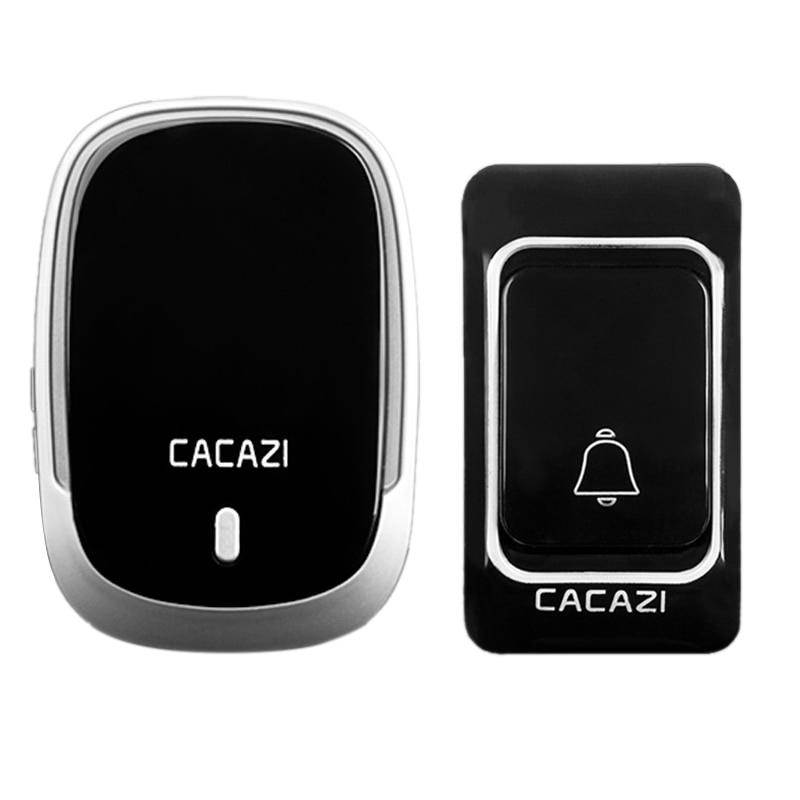 Cacazi Wireless Doorbell Waterproof Battery Button 300M Remote Receiver 36 Rings 4 Volume Home Cordless Door Bell Chime U