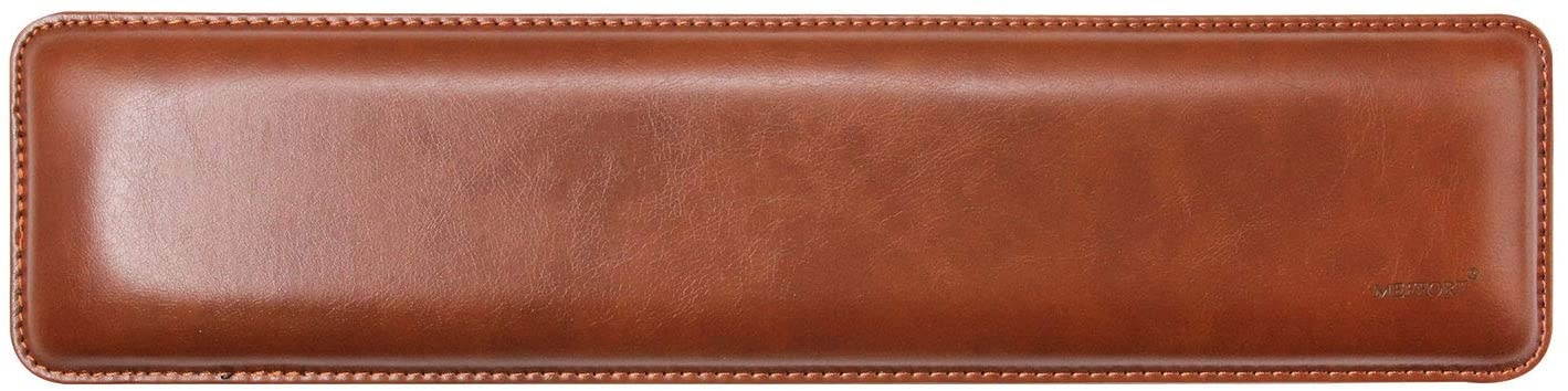 Meffort Inc Leather Keyboard Wrist Pad Ergonomic Anti Slip Wrist Rest Support for Office Gaming - Brown