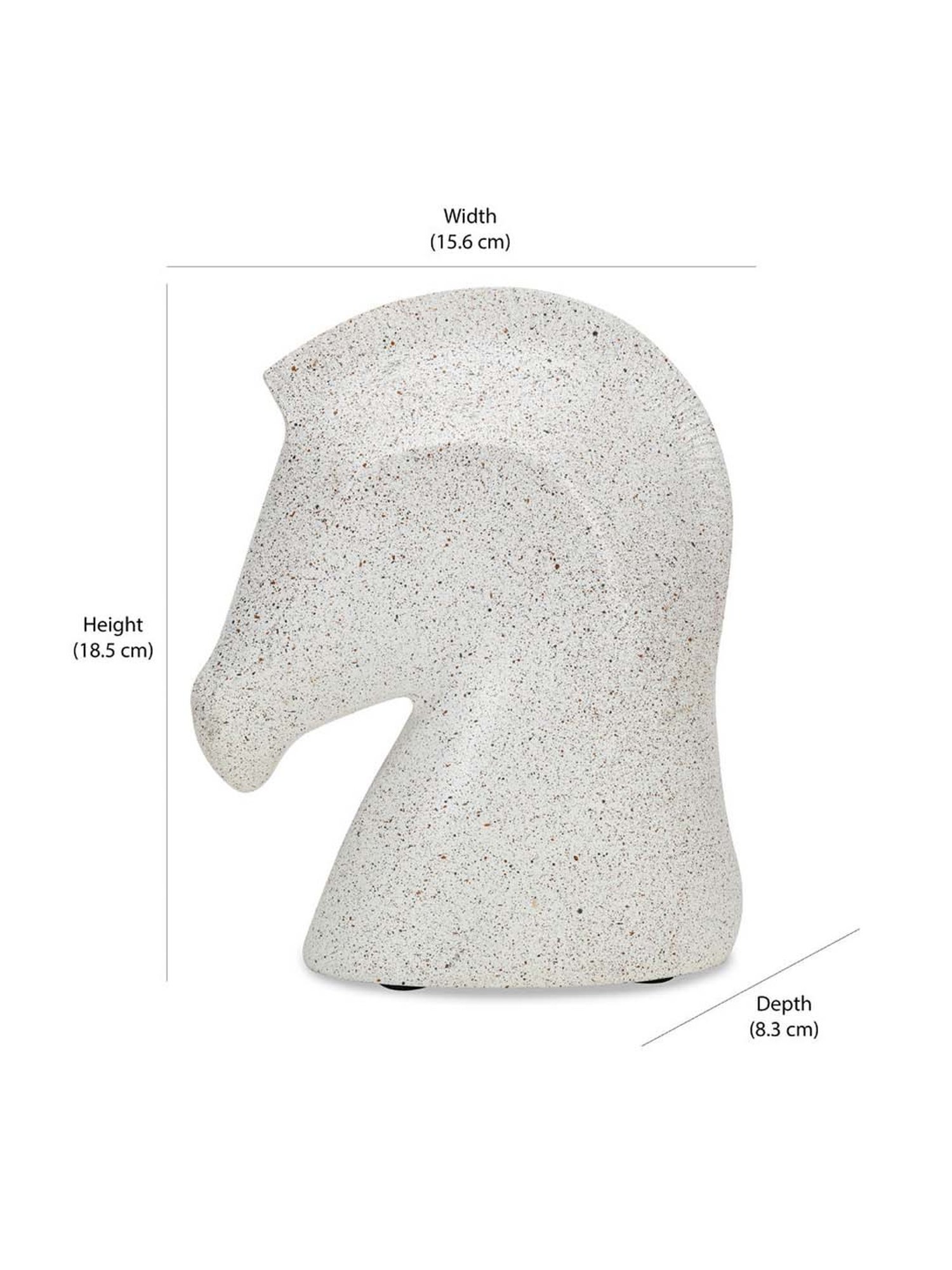 @home White Resin Horse Head Showpiece