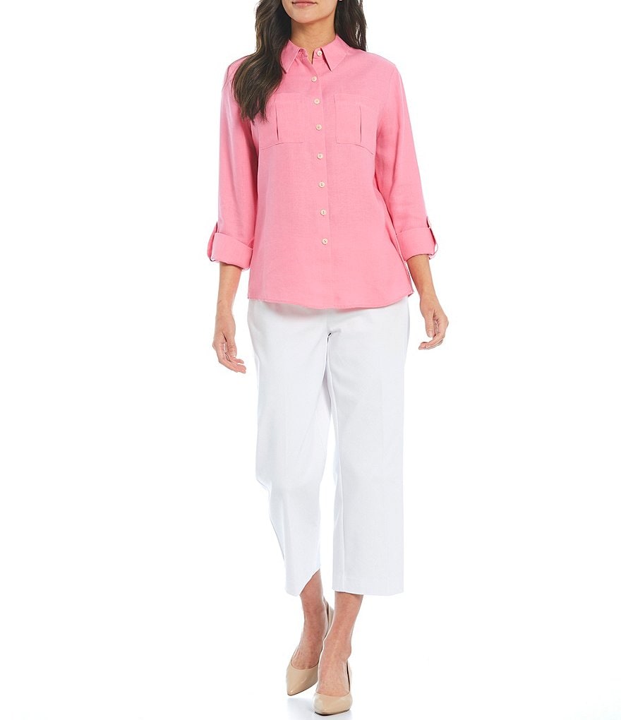 Investments Petites Hannah Gold Label Non-Iron Hemp Relaxed Shirt