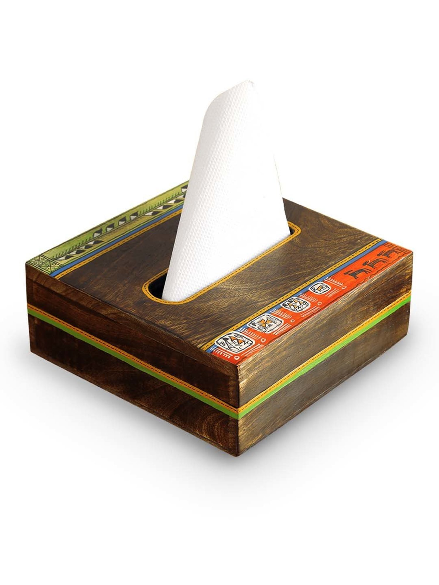 20" White Napkin with Red and Green Tassels Set of 4 pc White - SARO Lifestyle