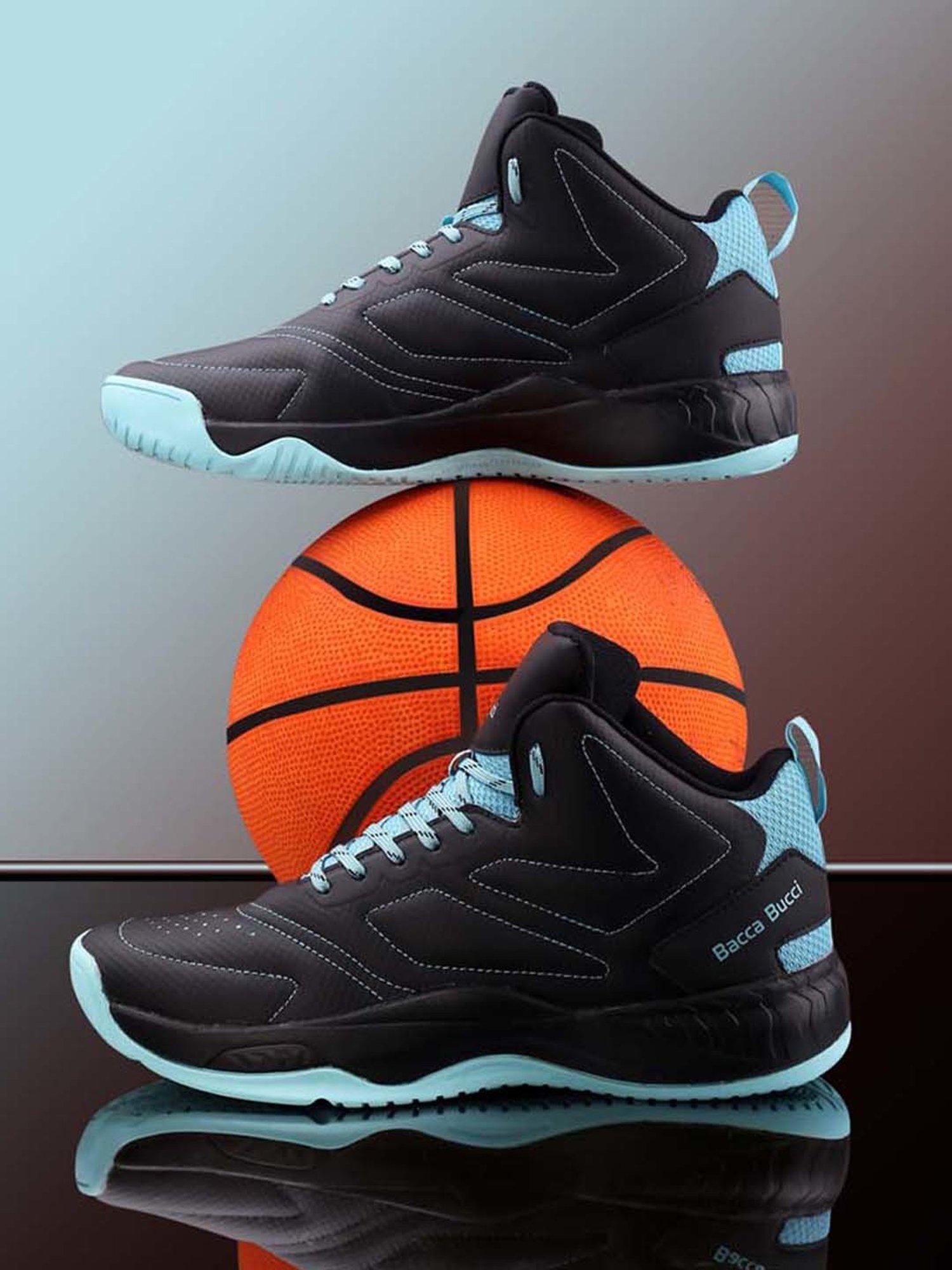 Bacca Bucci Men's COURTFLEX Black Basketball Shoes