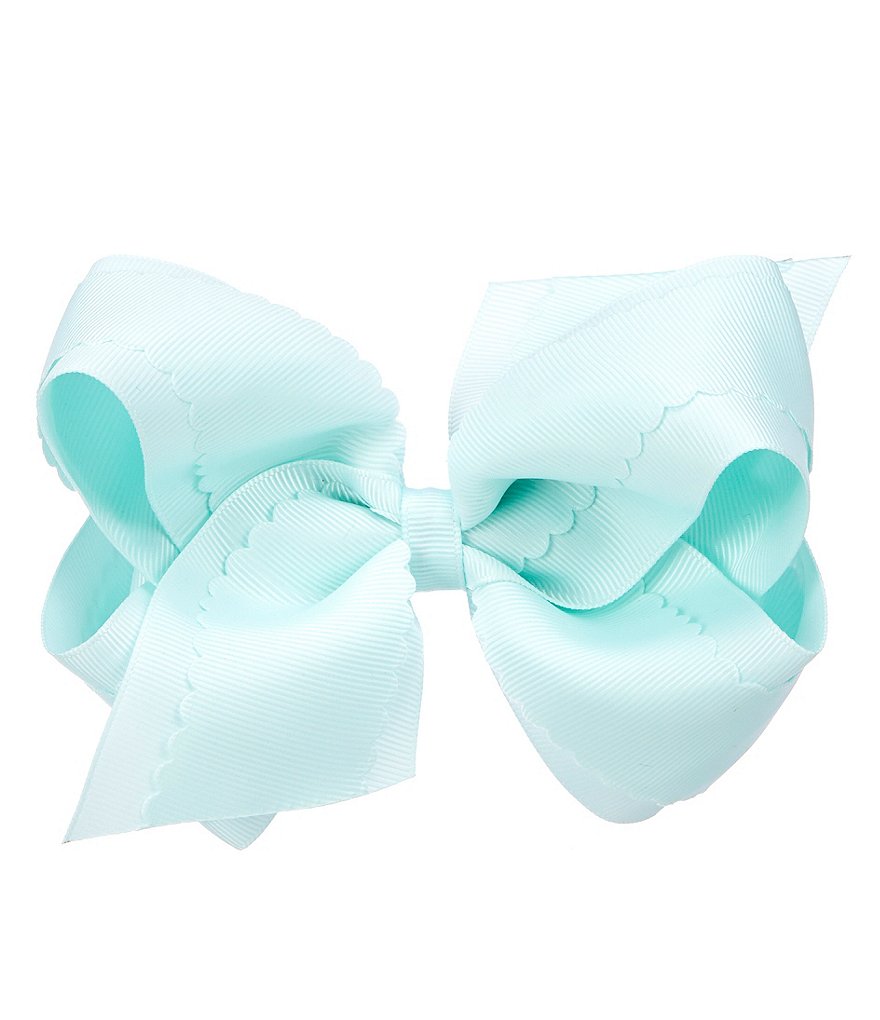 Copper Key Patterned Sparkle and Grosgrain Overlay King Bow