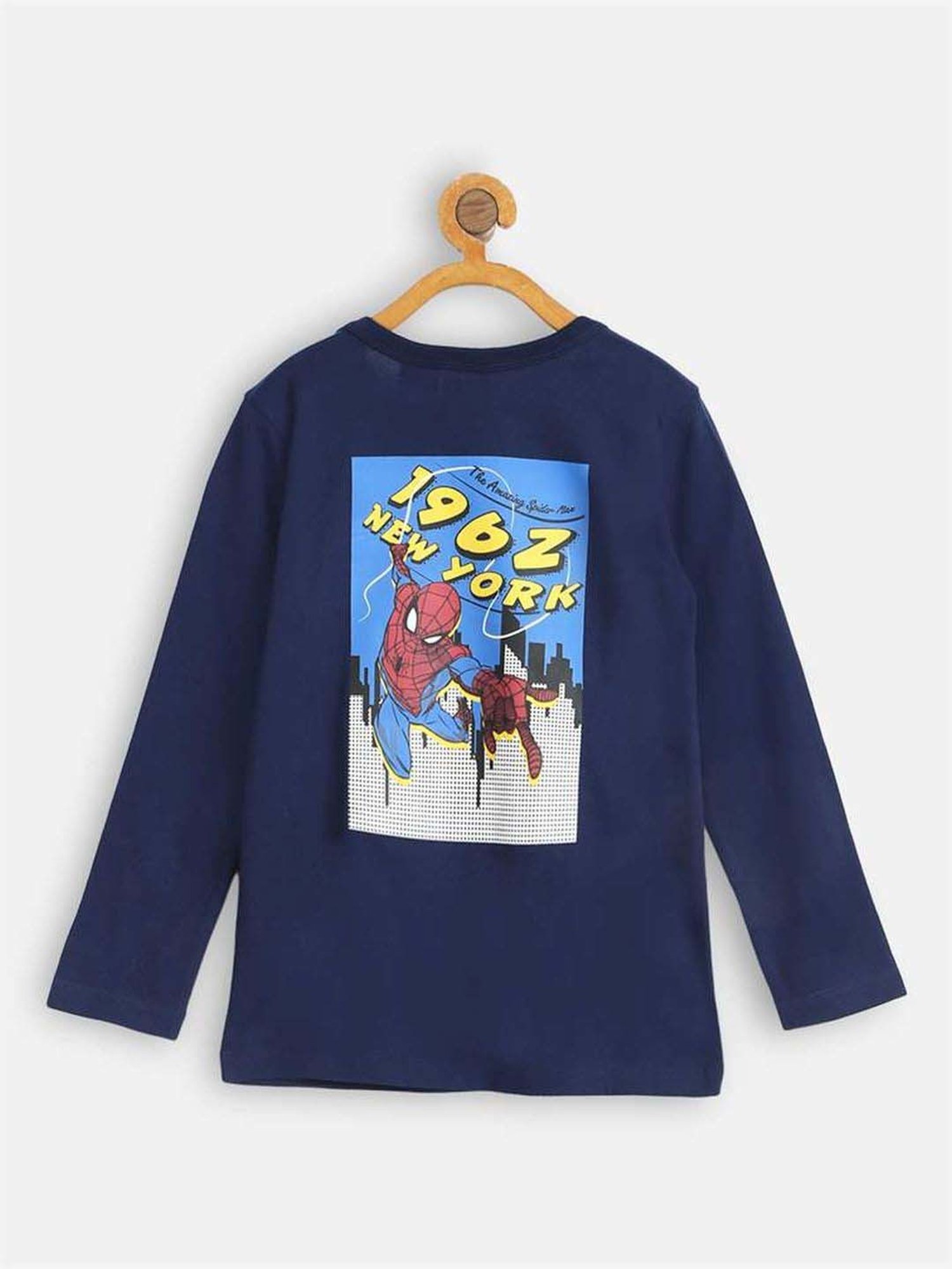 H by Hamleys Kids Navy Cotton Printed Full Sleeves T-Shirt