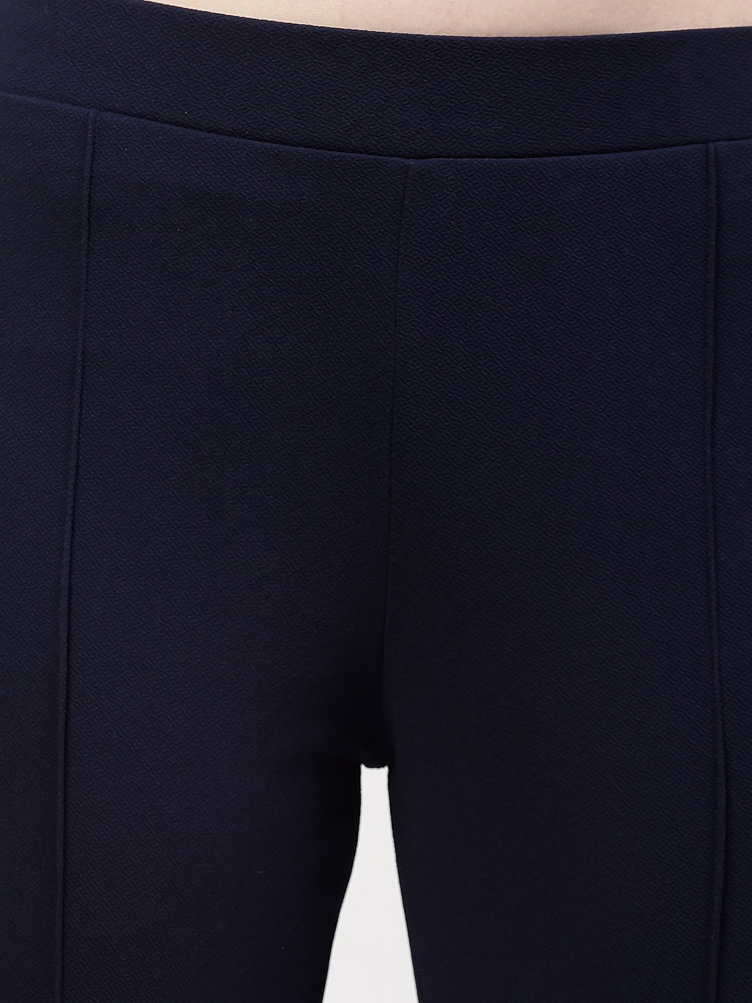 Office & You Navy Relaxed Fit Mid Rise Trousers