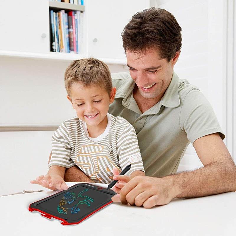 LCD Writing Tablet Toys for Kids Birthday Gifts,Kids Toy 8.5 Inch Colorful Writing Boards,Electronic Writings Pads Drawing Board for Kids, Blackboard Erase Button Lock Included(Red-C)