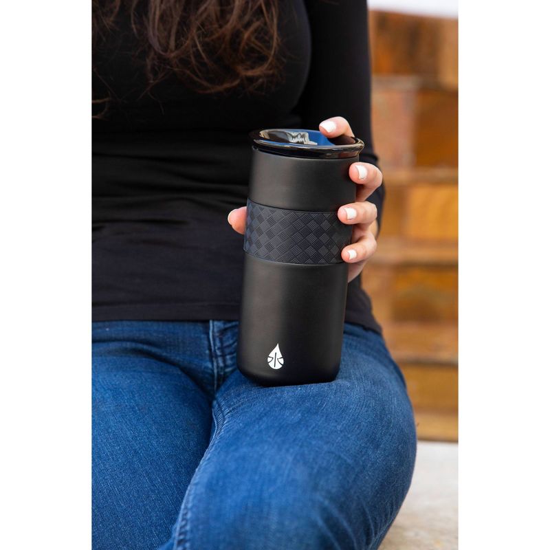 Elemental 16oz Matte Double Walled Stainless Steel Coffee Tumbler with Ceramic Lid