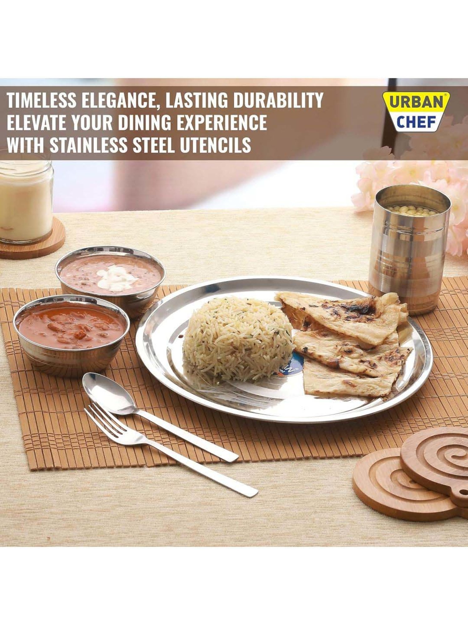 Urban Chef Silver Stainless Steel 12 Pcs Dinner Set