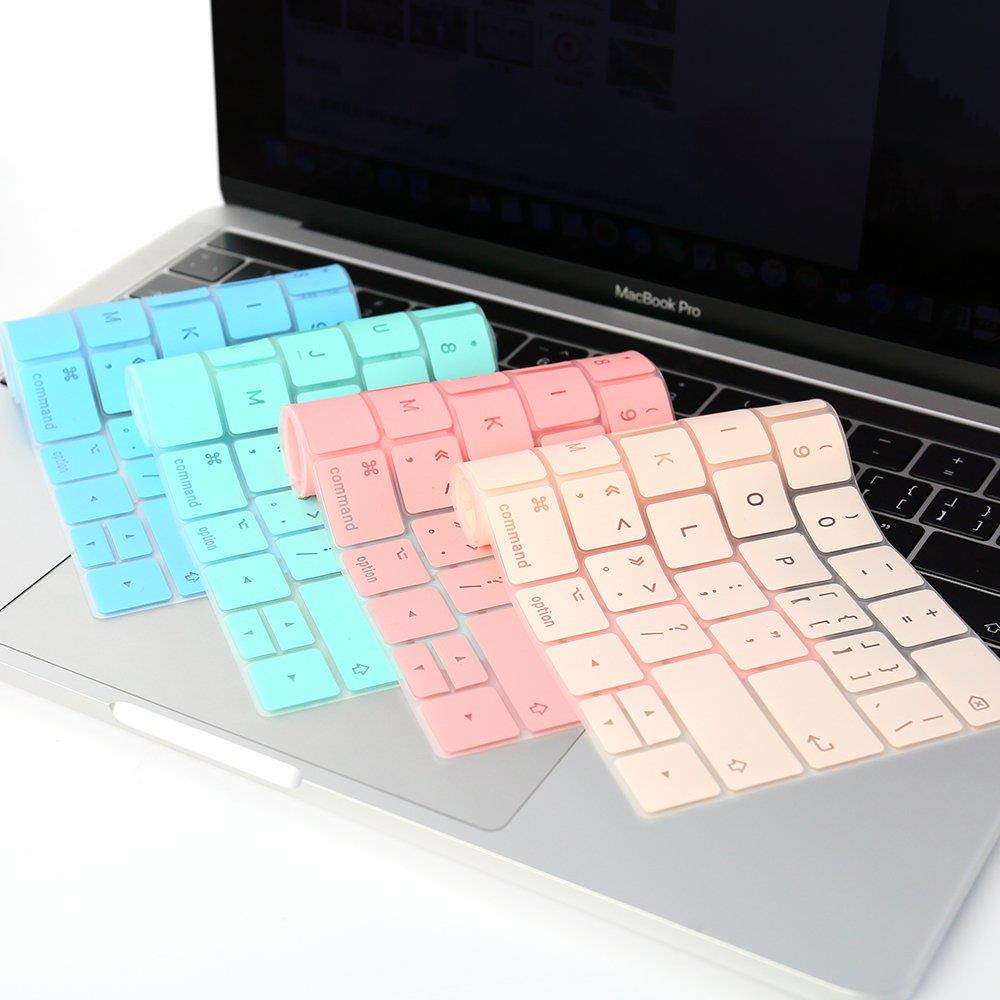 Premium Keyboard Cover Skin for MacBook Pro 13 inch with Touch Bar and Backlight Silicone Keyboard Protector for MacBook Pro 15 inch with Touch Bar( 2016/2017/2018)-Sakura Pink, US Layout