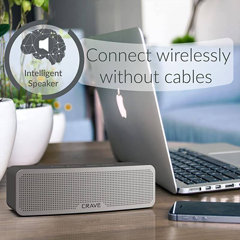 Curve Portable Bluetooth Wireless Intelligent Speaker with Enhanced Bass Builtin Microphone and Speakerphone