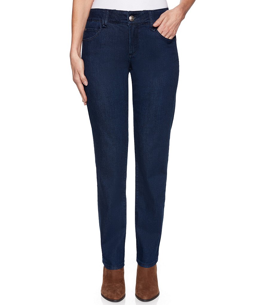 Ruby Rd. Petite Size Super Soft Stretch Denim Straight Leg Pants